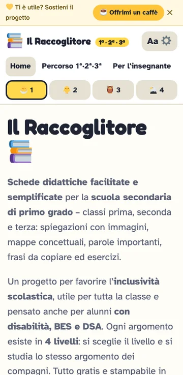 Il Raccoglitore su telefono
